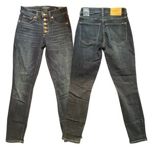 Lucky Brand Women's Mid Rise Skinny Jeans, Dark Wash Blue Denim, Button Fly